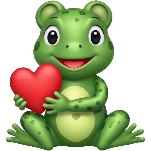 Build a bear frog holding heart emoji