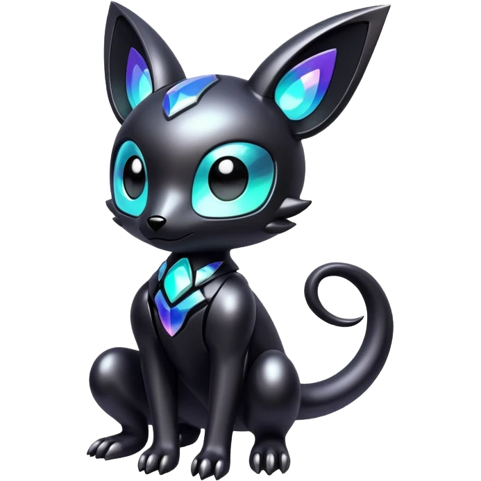 Futuristic modern Iridescent black dark fakemon emoji