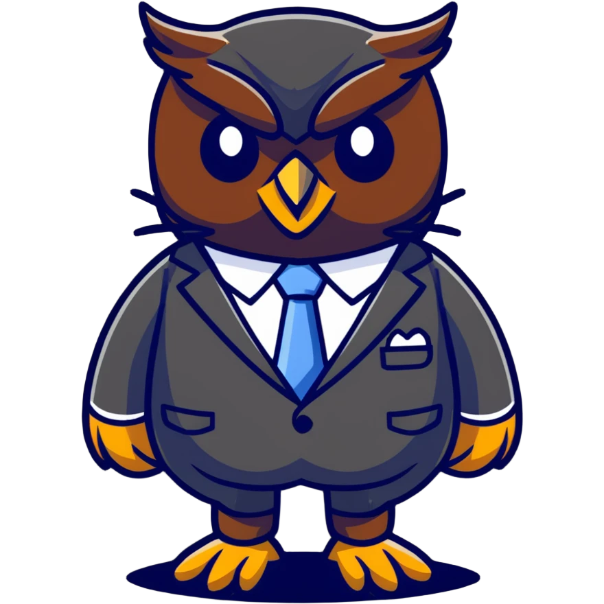 owl wearing a business suit emoji