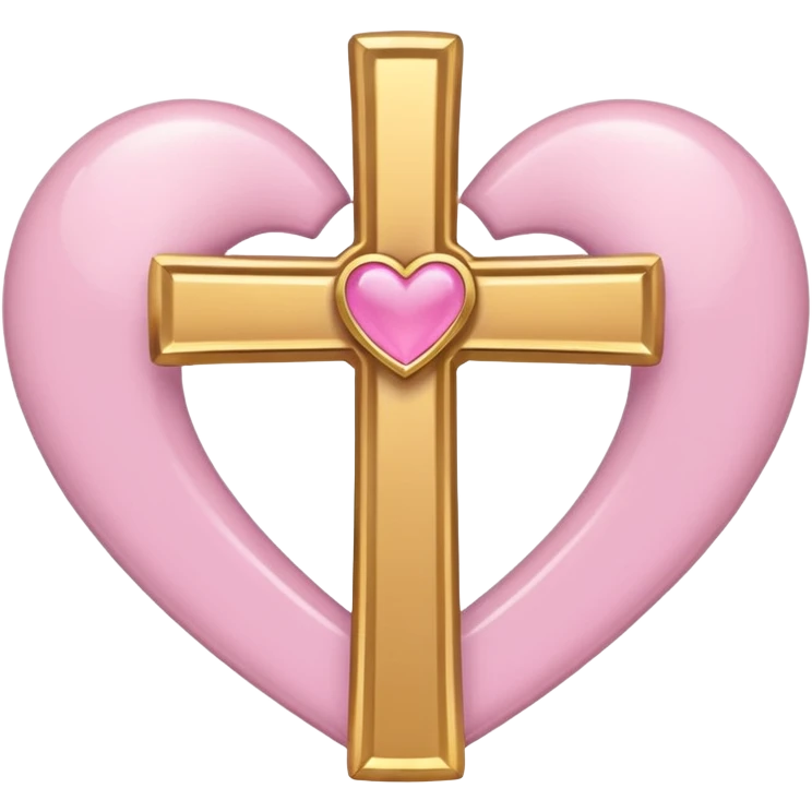 Orthodox cross with light pink heart next to it emoji
