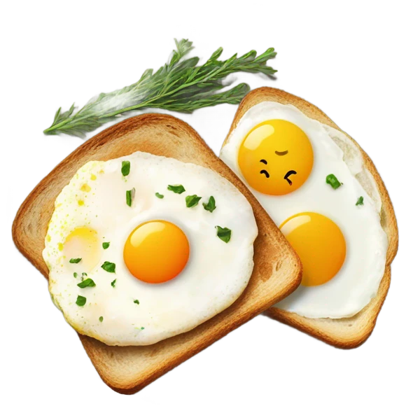 Brunch with eggs and bread  emoji