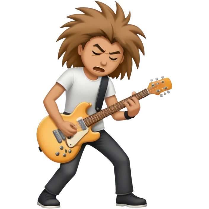 Headbanging guitarist emoji