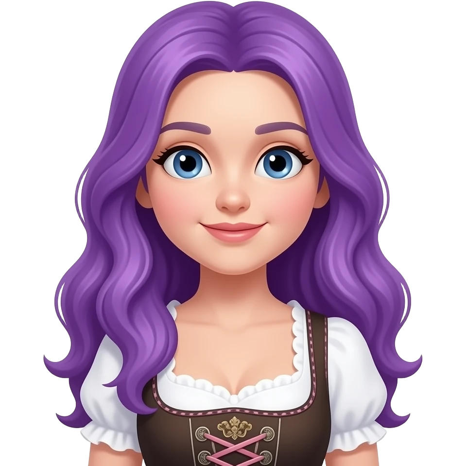 GIRL WITH LONG PURPLE HAIR WEARS A DRINDL emoji