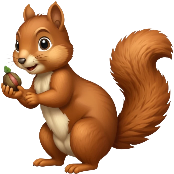 A playful squirrel holding an acorn with both paws.












































 emoji