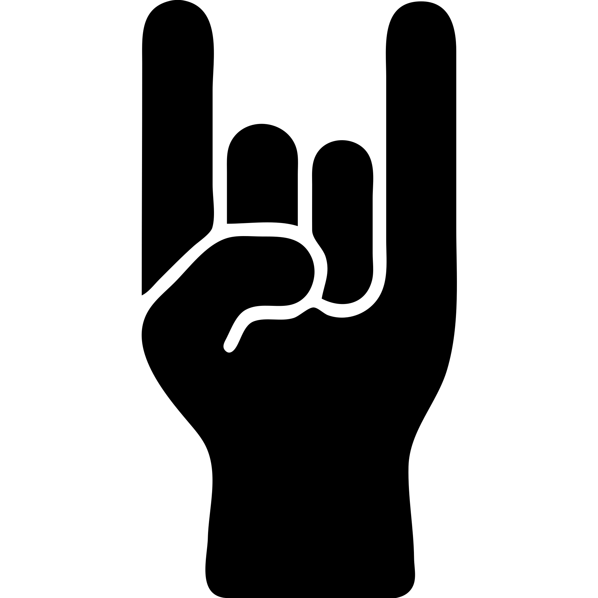 Spider-Man's hand making the rock symbol, solid filled icon emoji