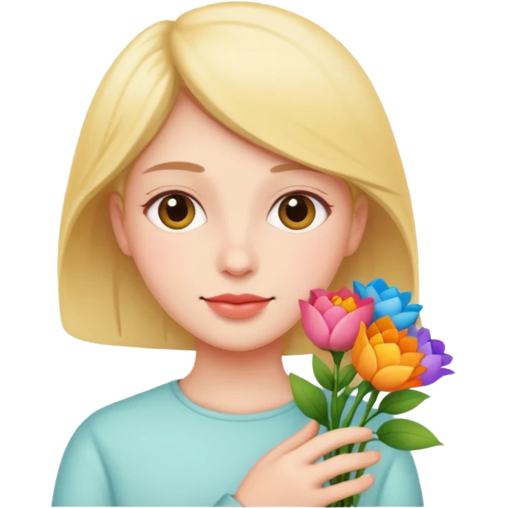 зайщики  з квітами emoji