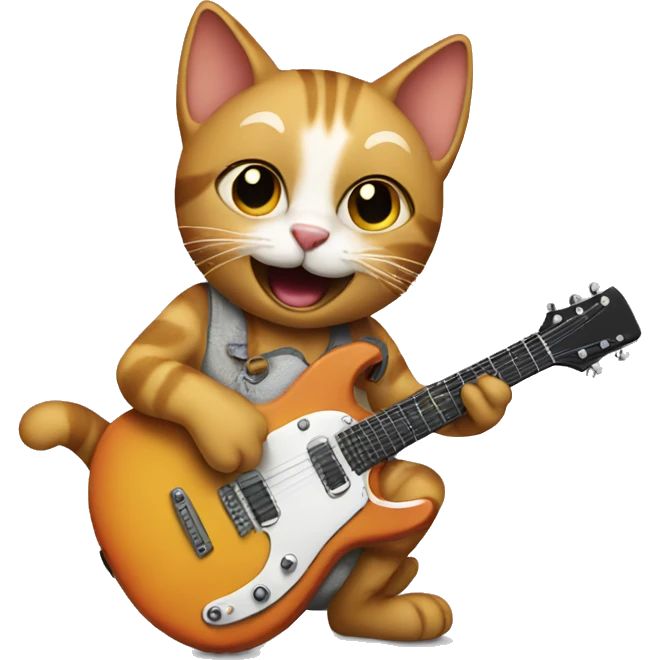 cat playing a guitar emoji