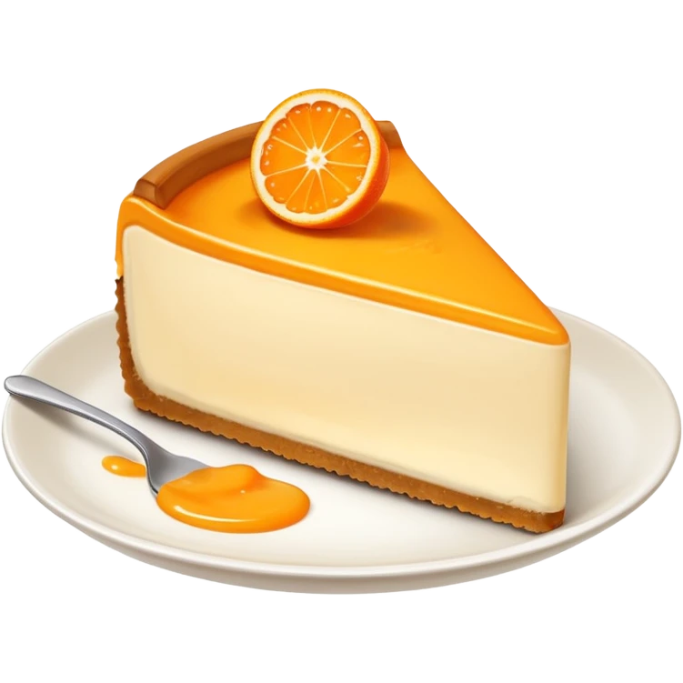 a piece of orange cheesecake emoji