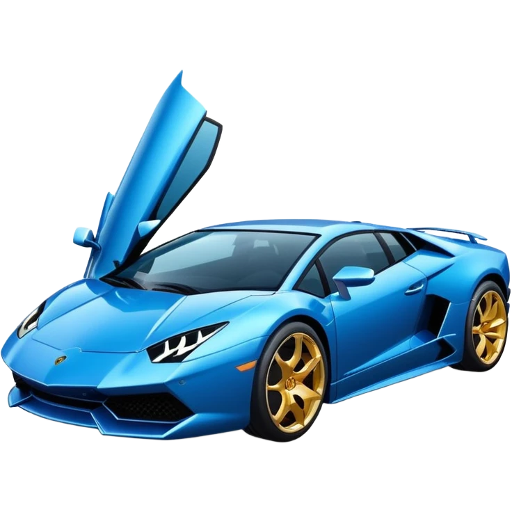 Blue Lamborghini sports car emoji