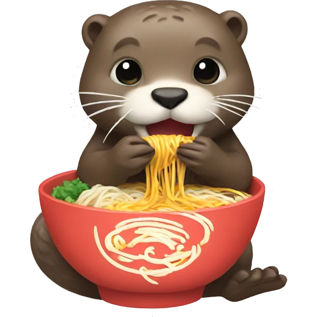 Otter eating Ramen emoji