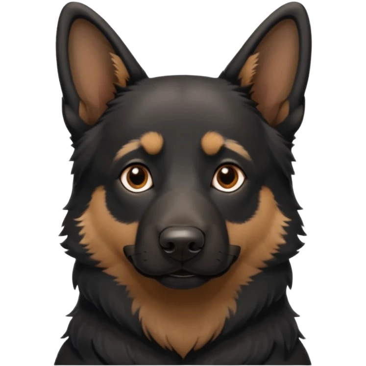 mostly black german shepherd wanting belly rub emoji
