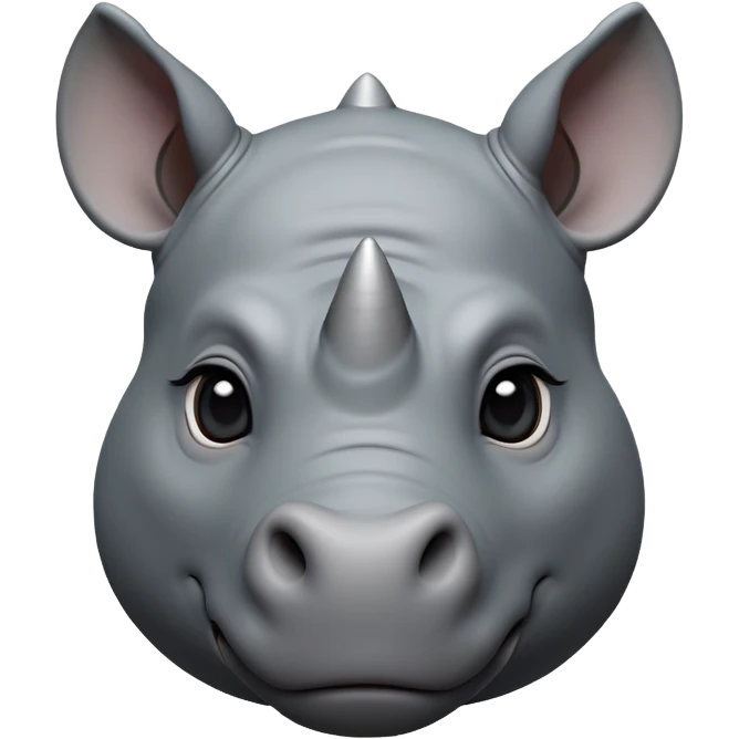cinematic-noble-cute-rhinoceros-portrait-emoji,slate-grey-hide-poised-and-regal,-with-a-massive,-powerful-build-and-a-thick,--deep-set-soulful-piercing-eyes,-simplified-yet-sharp-and-sophisticated-features,-highly-detailed,-large-black-eyes, white horn, front facing emoji