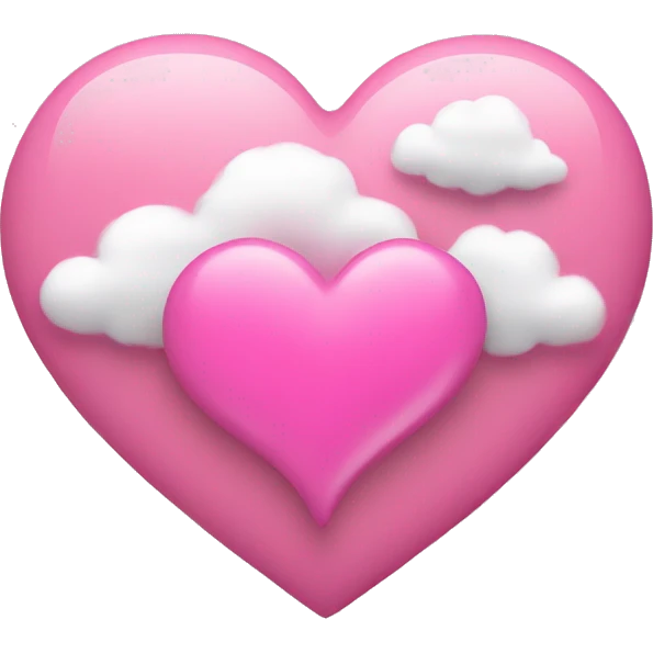 Pink heart with clouds emoji
