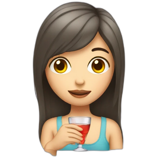 A girl drinking vodka emoji