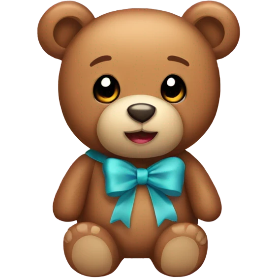 Teddy bear with a bow emoji