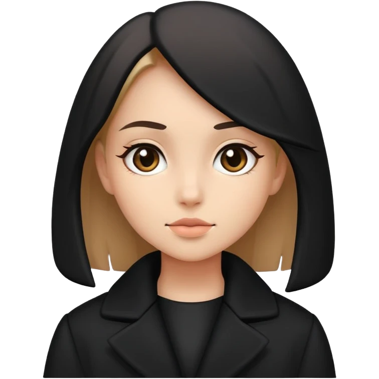 Girl wearing a black coat emoji