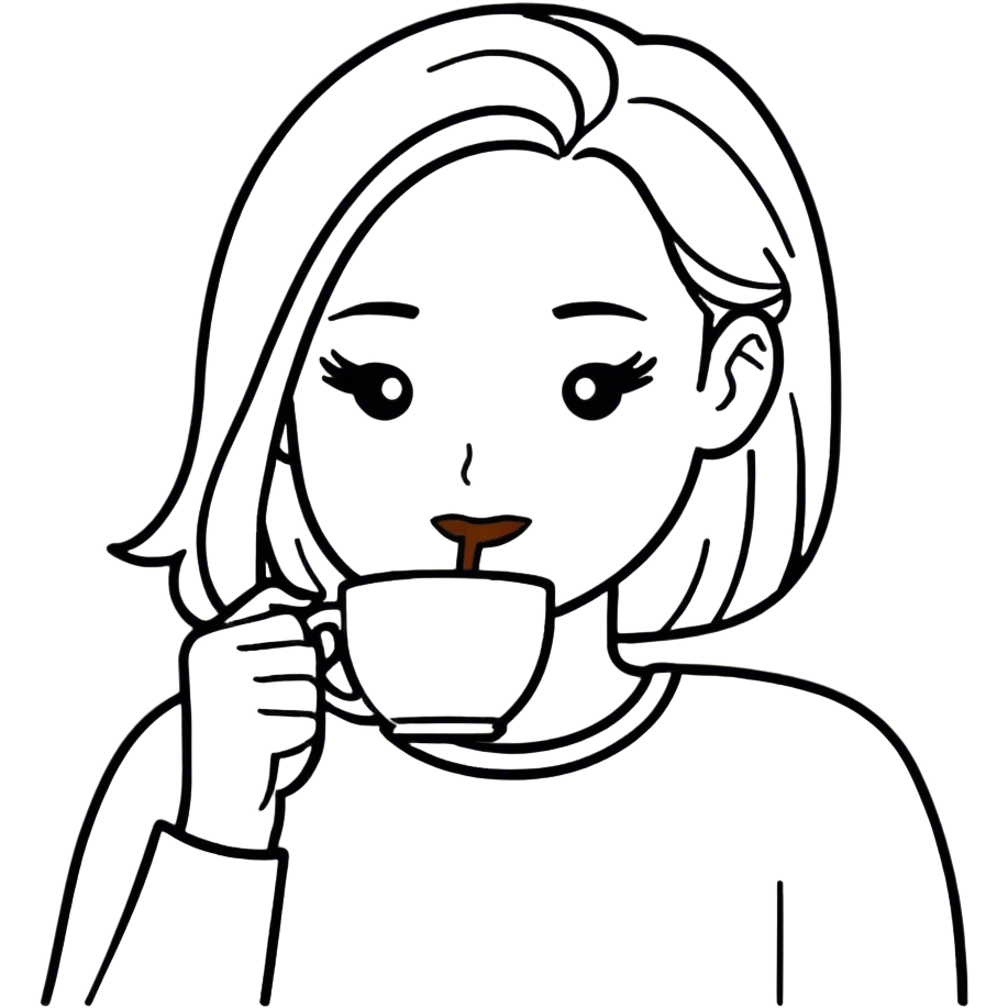 Woman drinking coffee emoji