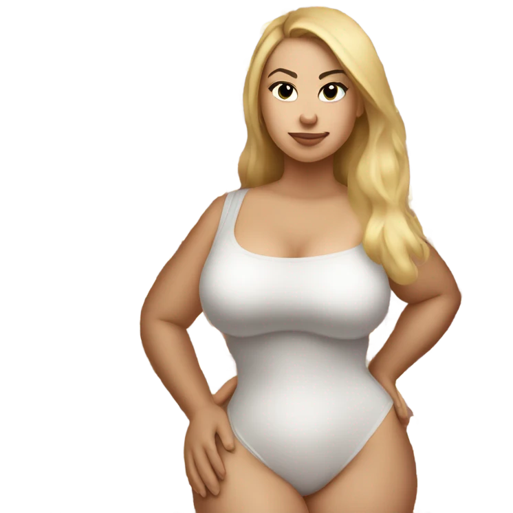 single Slim-Thicc white woman posing (hourglass figure) emoji
