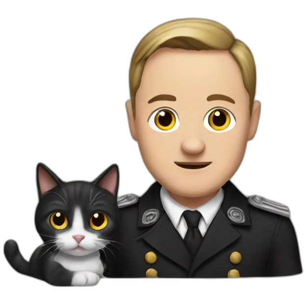 Adolf with a cat emoji
