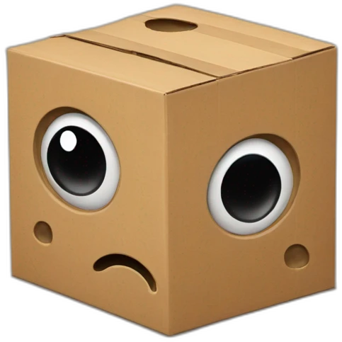A box with holes as eyes emoji