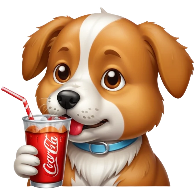 dog drinking a soda emoji