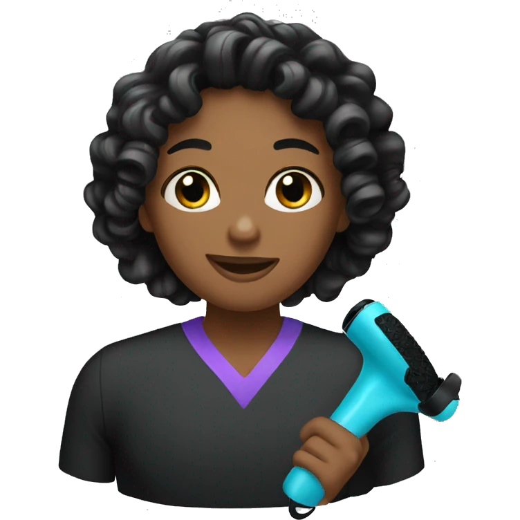 Black hair curler emoji