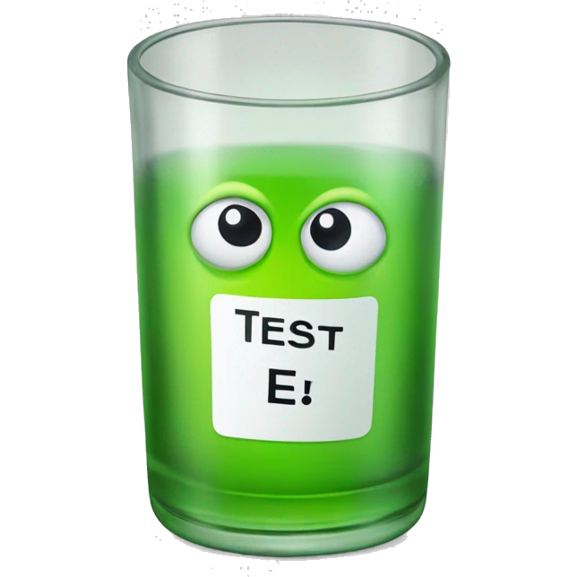 Small glass vile with “TEST E” on the label  emoji