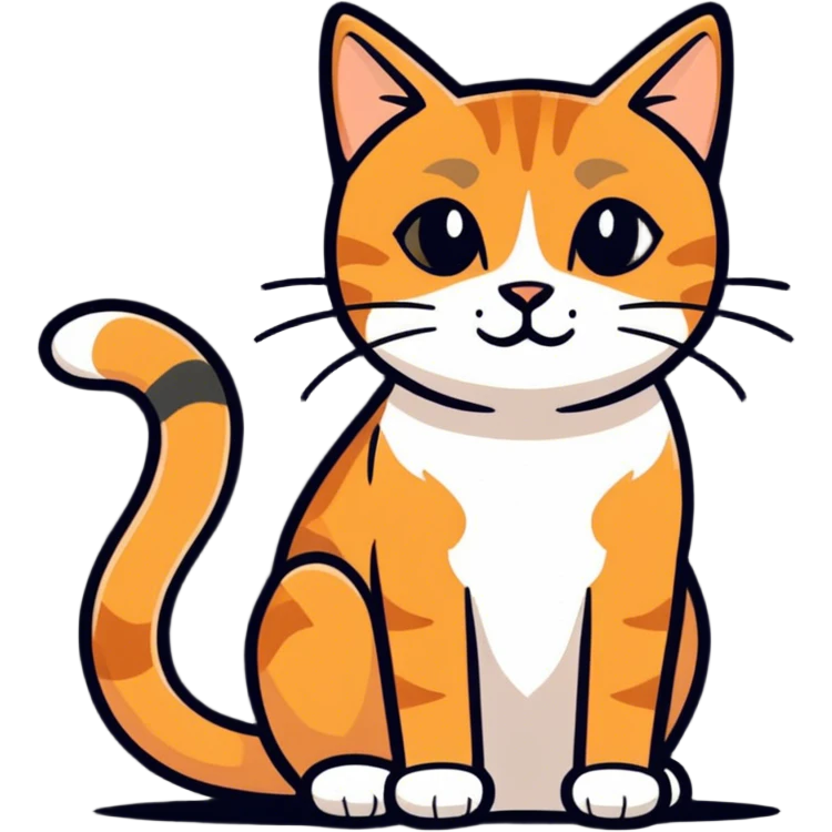 Ginger tabby cat in front of flea market  emoji