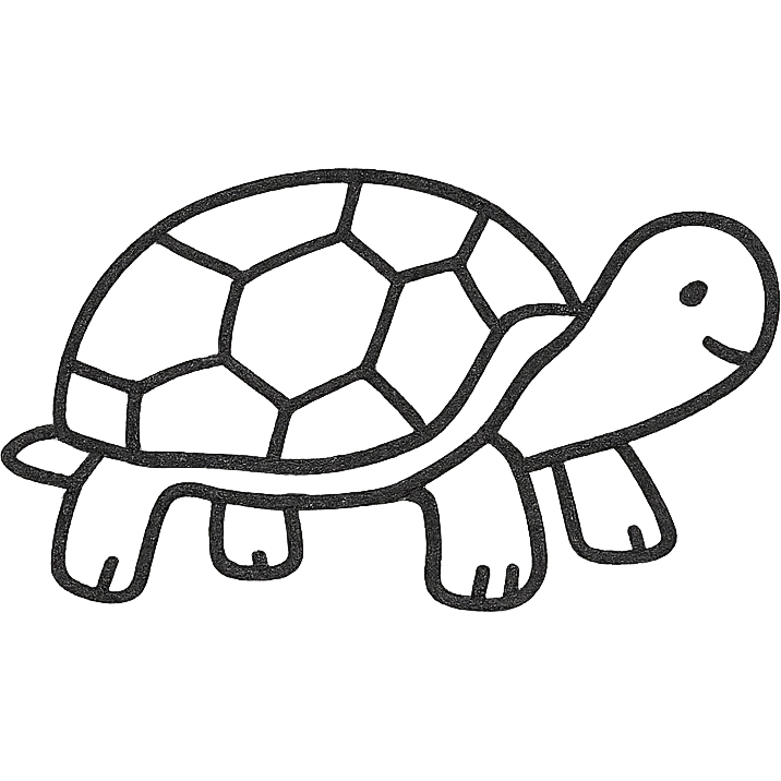 hand-drawn turtle with black outline emoji