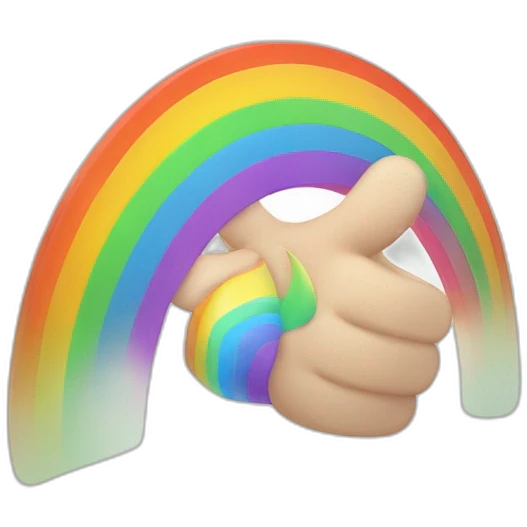 three thumbs up rainbow emoji