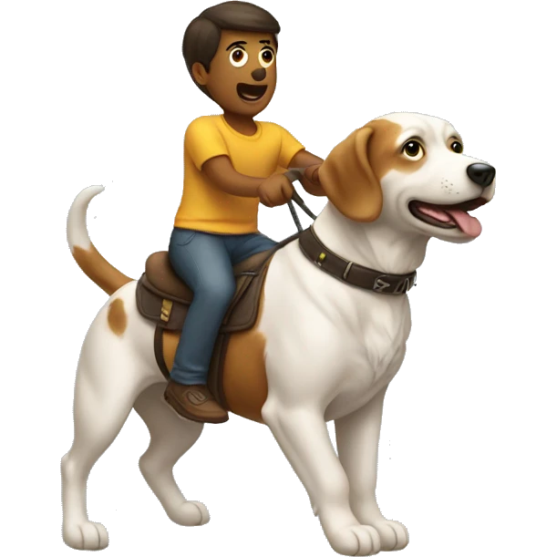 A human riding a dog emoji