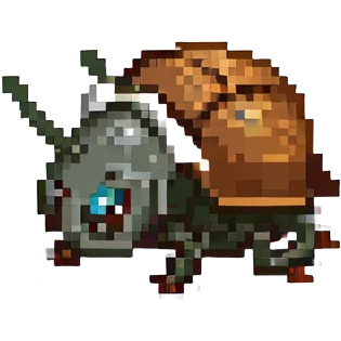 Tiny bug (cockroach) wearing a construction helmet emoji