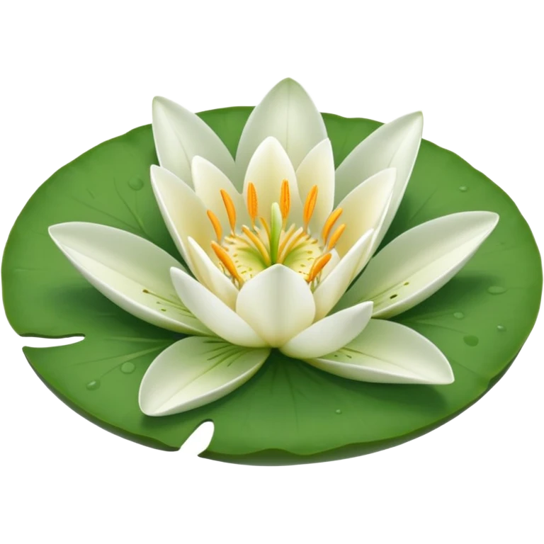 a pretty lily flower on a green circle lilypad emoji