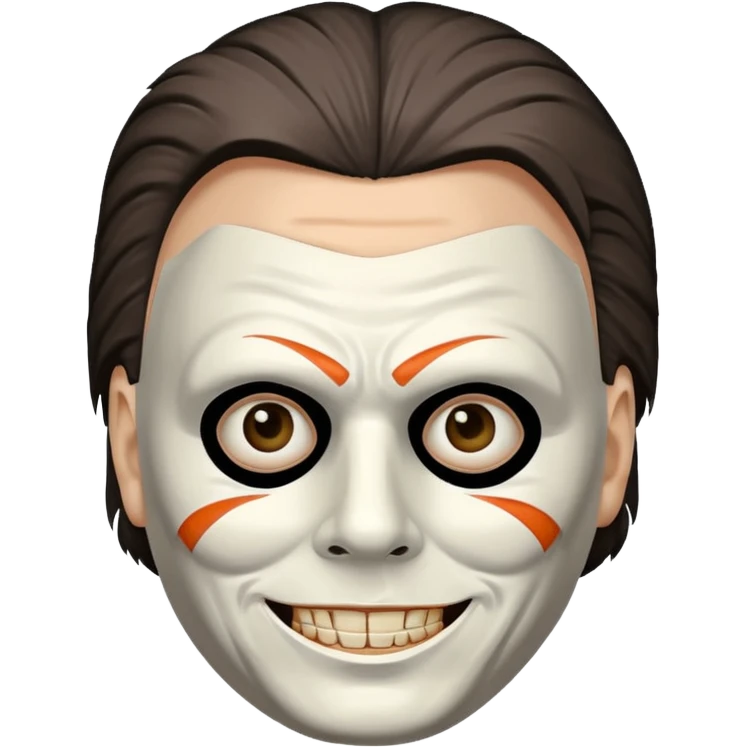 Micheal myers with a grin without red on his face emoji