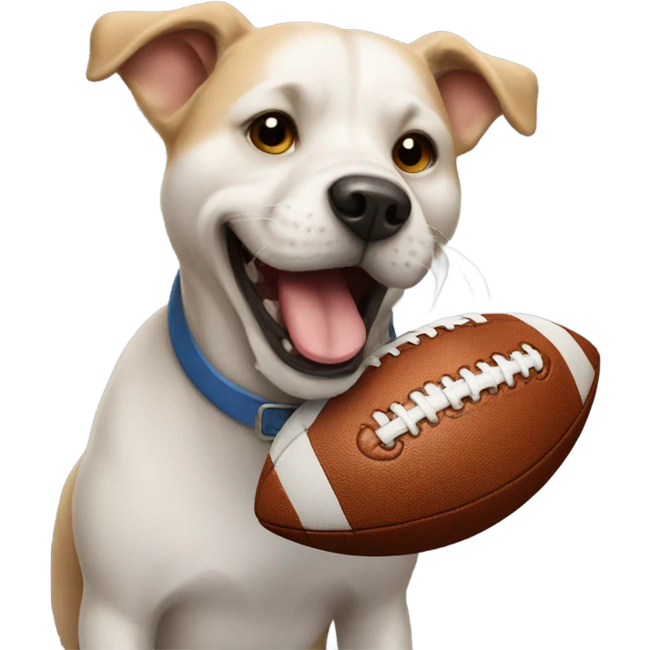 Dog with a football emoji