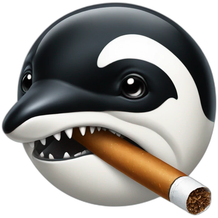 orca face smoking a cigarre emoji