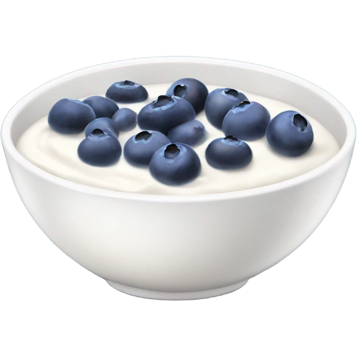 a bowl of yogurt, with chia seeds and blueberries  emoji