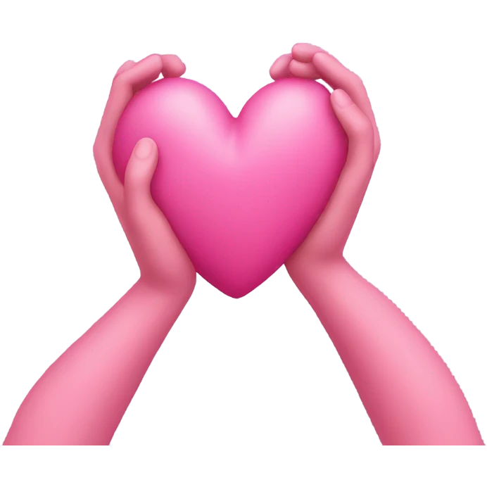 Pink heart with pink arms emoji