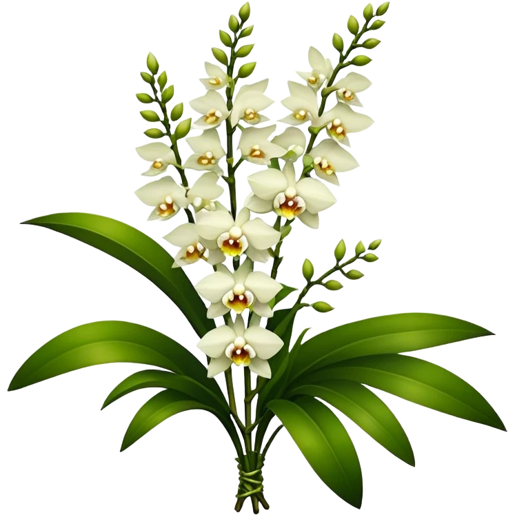 super big bouquet Dendrobium Orchid, stem, leaf emoji