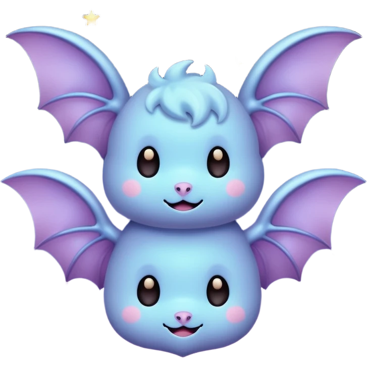 cute pastel bats and stars emoji