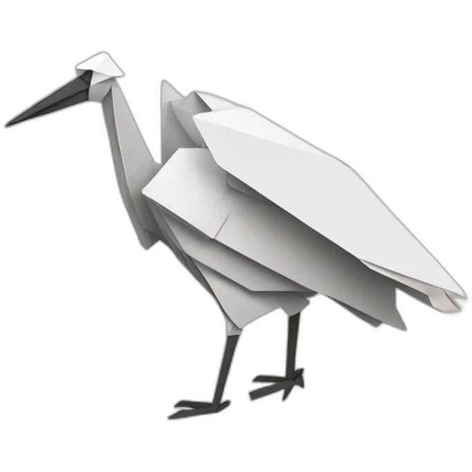 cigogne origami qui vole aile déployer emoji