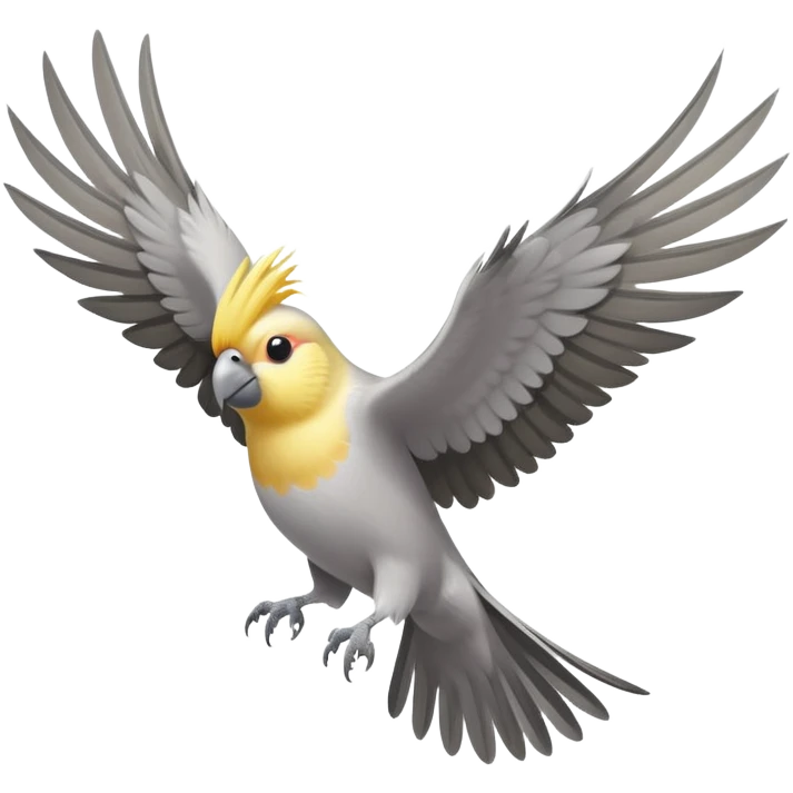 cockatiel bird flying emoji