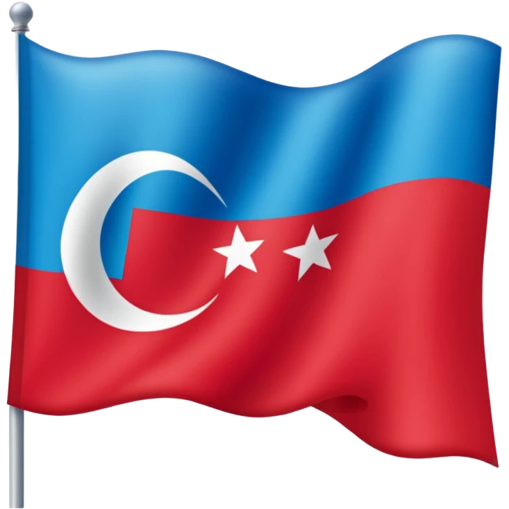 Doğu Türkistan Bayrağı+Türk Bayrağı+Azerbaycan Bayrağı emoji