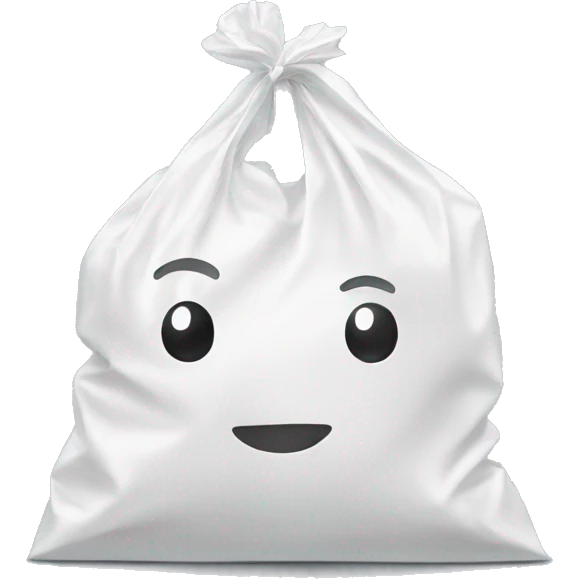 simple white plastic bag with handles emoji
