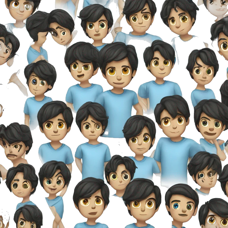 Dark-haired boy with blue eyes emoji