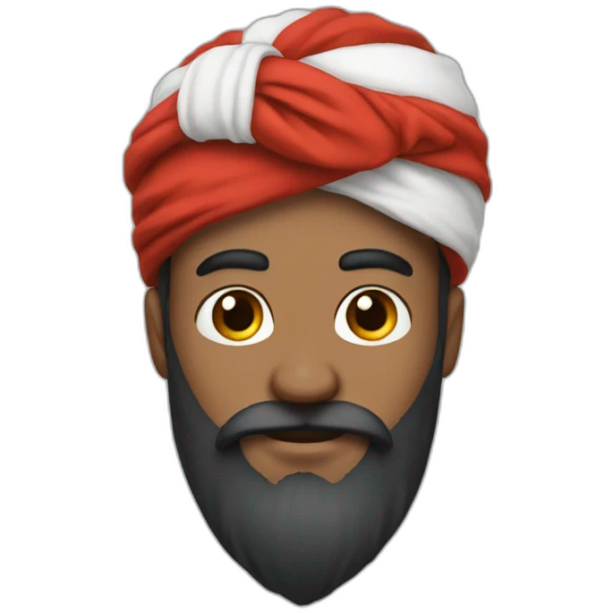 red white turban and brown beard emoji