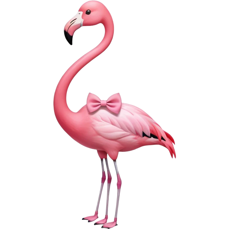 Full body Flamingo wearing a pink bow tie  emoji