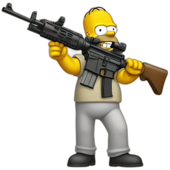 Homer Simpson tirant au fusil emoji