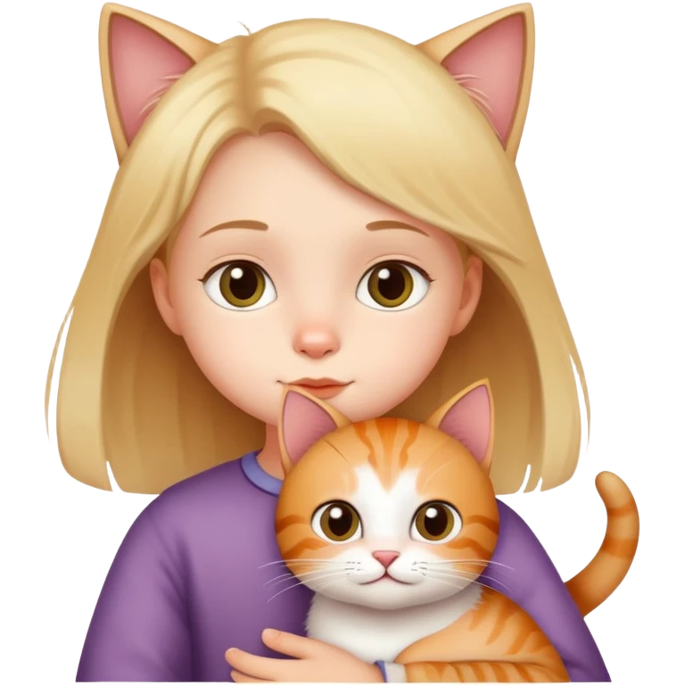 Little child with cat emoji
