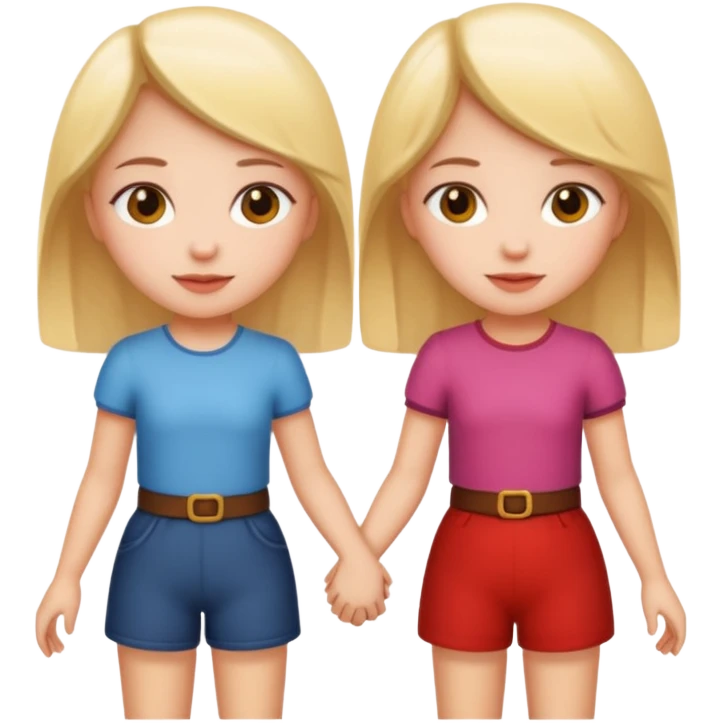 Two friends holding hands girls emoji